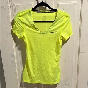 Nike Pro Women's Neon Yellow Short Sleeve Tee